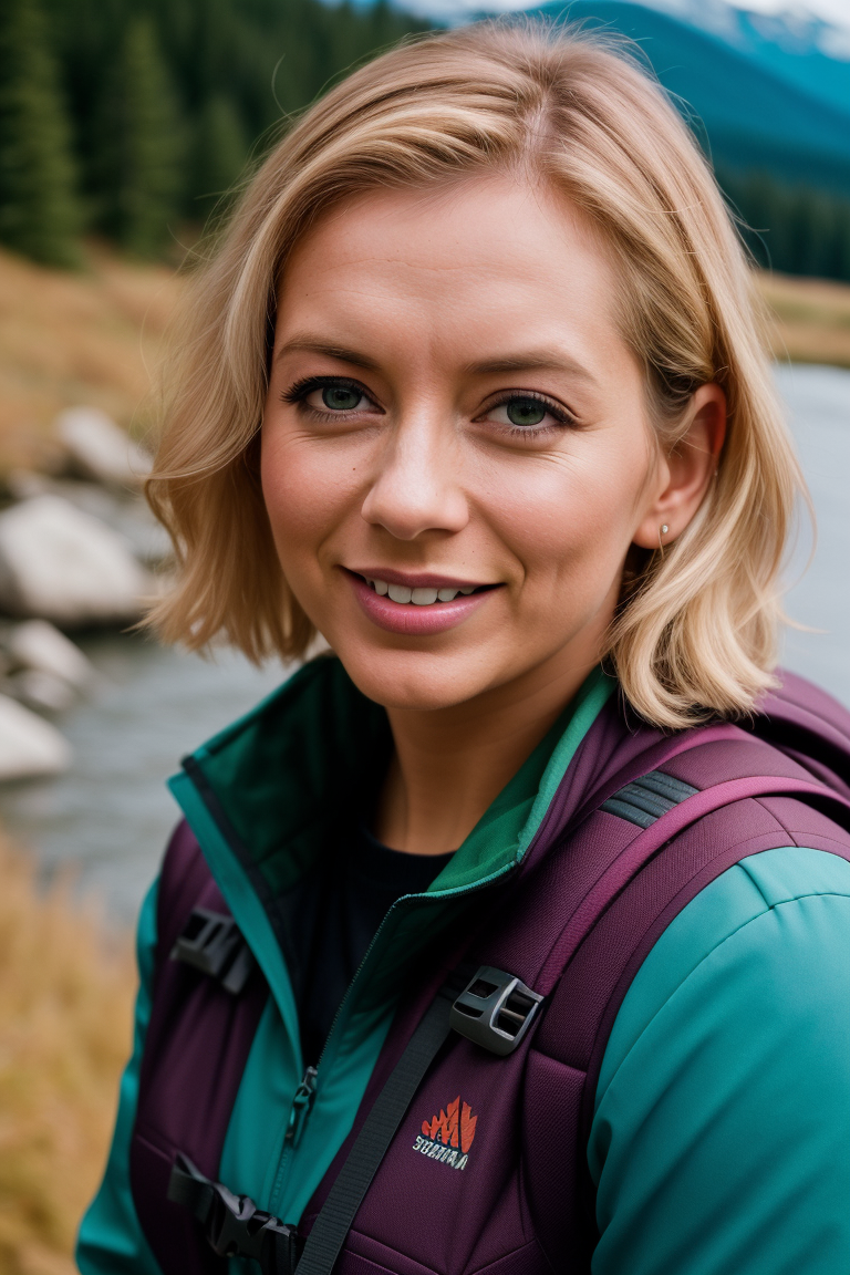 00963-2996414841-realisticVisionV40_v40VAE-photo of (Rach3lR1l3y_0.98), smiling, outdoors, mountains, wearing a backpack, sweater, and hiking jacket, rocks, river, wood, a.png